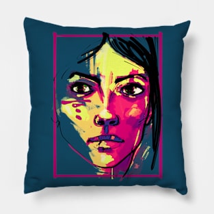 colorful portrait Pillow