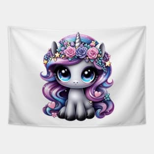 Y2K glitter pony unicorn Tapestry