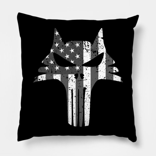 German Shepherd GSD Patriotic K9 (distressed) Pillow by TCP