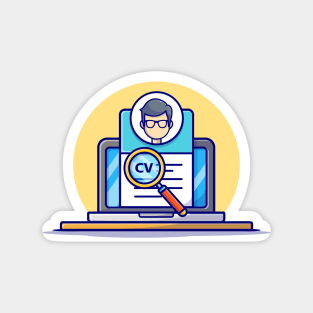 Curriculum Vitae Cartoon Vector Icon Illustration (4) Magnet