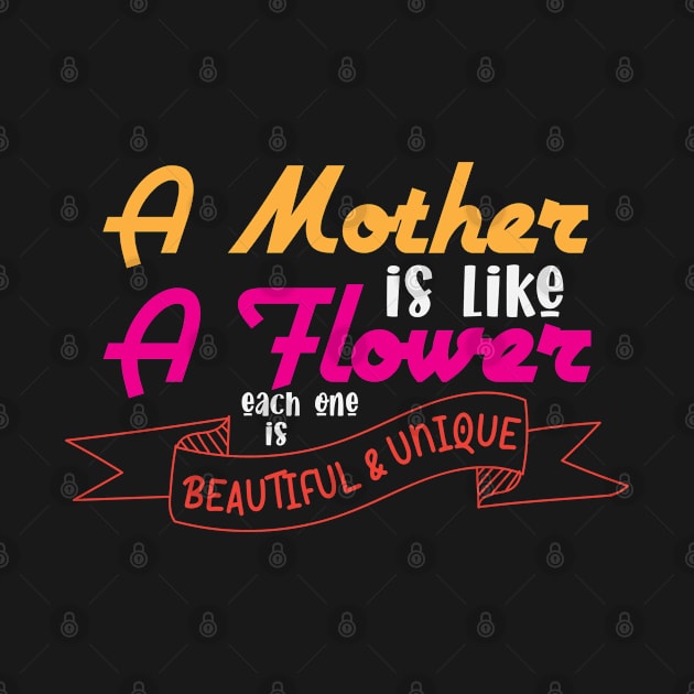 A mother is like a flower each one is beutiful & unique Happy mother's day by little.tunny