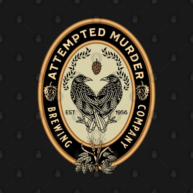 Attempted Murder Brewing Company Beer Logo Crows & Ravens by ItsRTurn