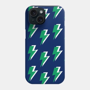 Green Lightning on Blue Background Phone Case