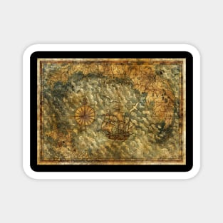 Old Nautical Map 2 (Fantasy). Magnet