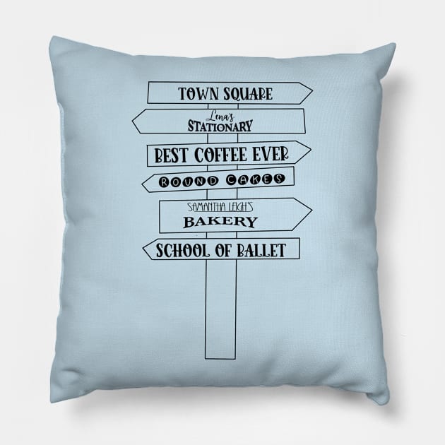 Direction Sign Outline 2 Pillow by CaffeinatedWhims