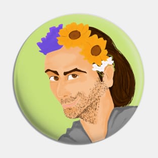 David Tennant wearing a flower crown Pin