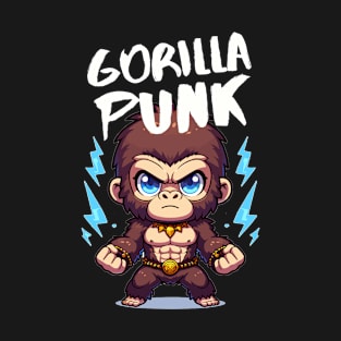 Gorilla Power Cartoon Punk T-Shirt