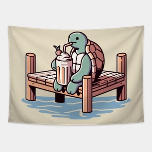 Lofi Turtle Milkshake Tapestry