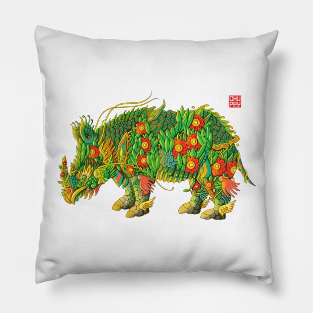 Eco Rhino Pillow by chuppy