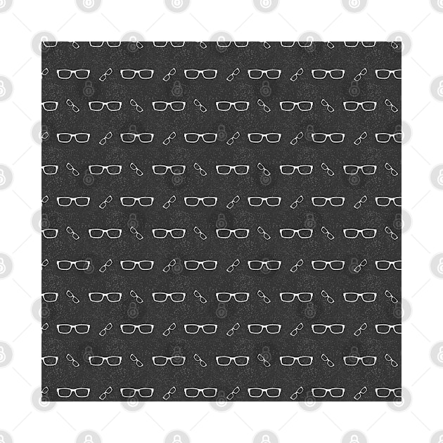 Glasses Pattern | 5 White BG Black by Oliveirallan