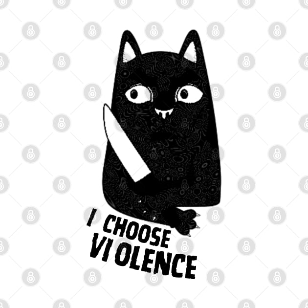 I choose violence black cat halloween by Gravity Zero