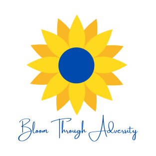 Bloom Through Adversity - Blue/Yellow Sunflower T-Shirt