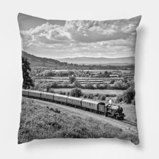 King Edward II and the Malverns - Black and White Pillow