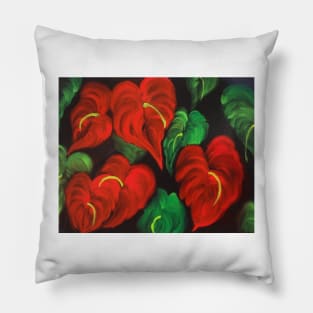 Anthuriums Galore Pillow