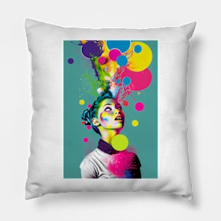 Modern woman in pop-art style Pillow