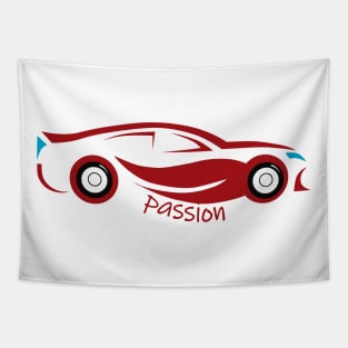 Cars Passion Red T-Shirt Tapestry