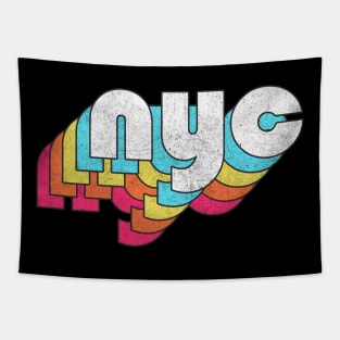 NYC  / Retro Faded Style Typography Design Tapestry