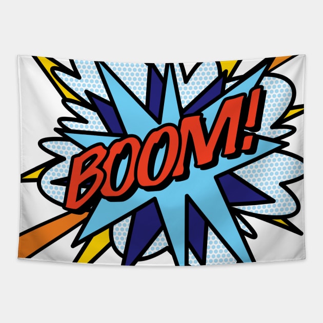 Comic Book Pop Art BOOM Tapestry by Thisisnotme