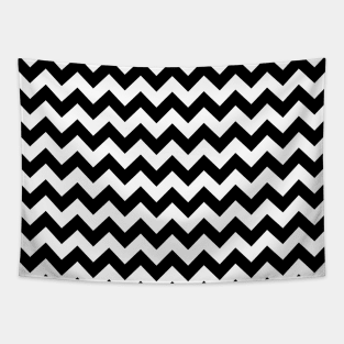 Black and White Zigzag Pattern, Chevron Pattern Tapestry