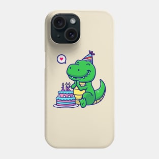 Cute Dinosaur Celebrate Birthday Party Cartoon Phone Case