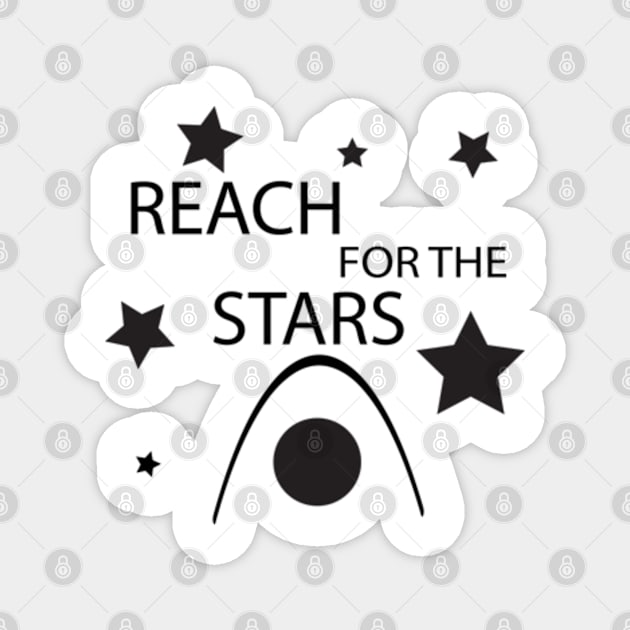 Reach for the stars - motivation statement with rocket, stars Magnet by IDesign23