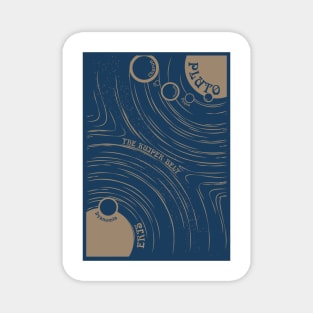 Pluto,Eris & the Kuiper Belt - Art Nouveau Space Travel Poster Magnet