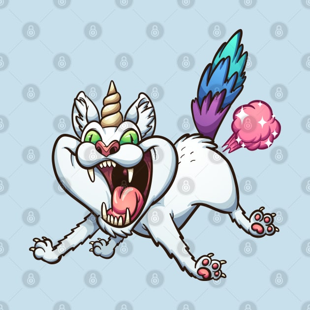 Crazy farting caticorn by memoangeles