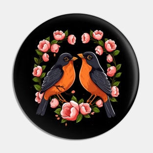 American Robin Valentine Day Pin