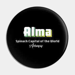 Alma Arkansas Yellow Text Pin