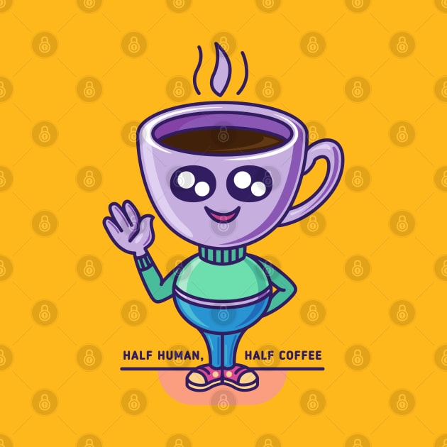 Half human, half coffee character by Sugar & Bones