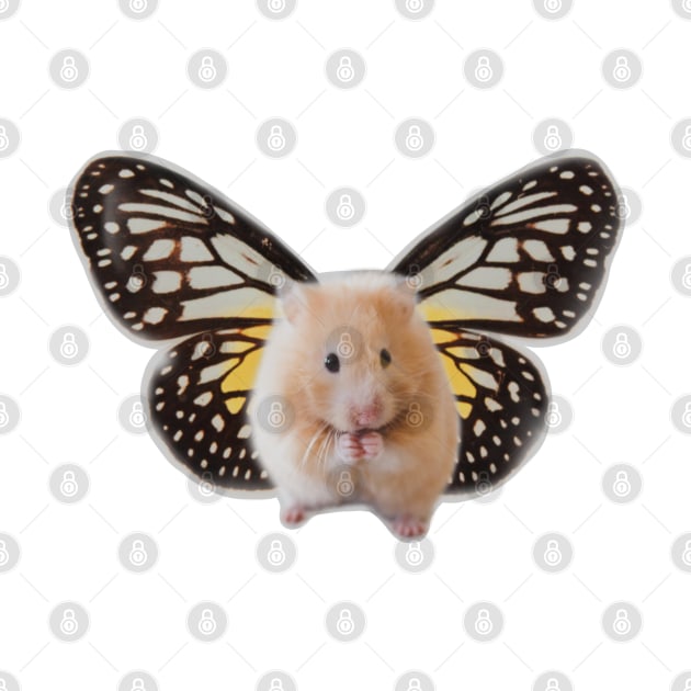 cute hamster with butterfly wings by mizaarte