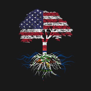 American Grown with Belizean Roots USA Flag T-Shirt