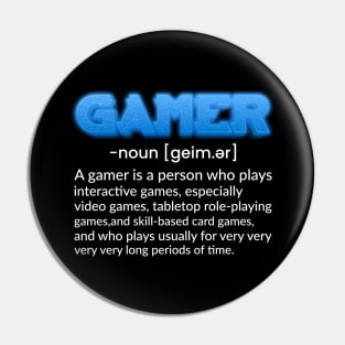 Gamer Noun Funny Gaming Quote Video Game Gift Pin