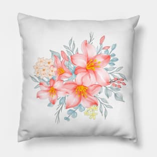 Pink Lilies Floral Bunch of Flowers Rose Yellow Lily Oriental Lilies Pillow