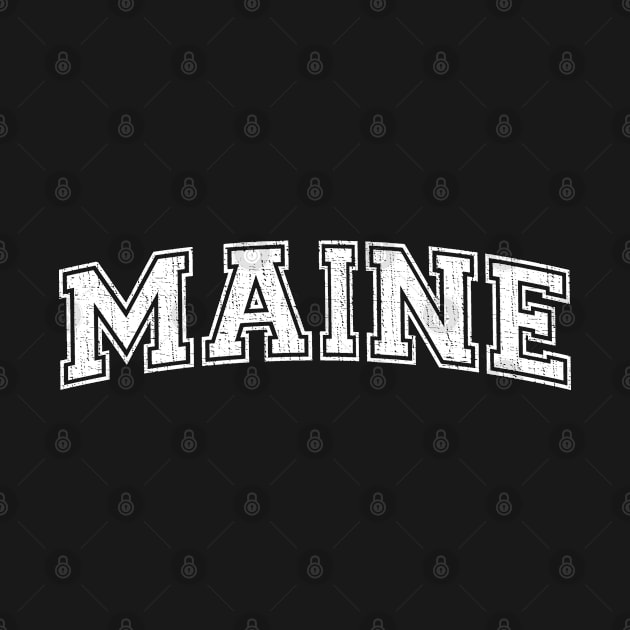 Vintage University-look Maine Distressed College Design by Webdango