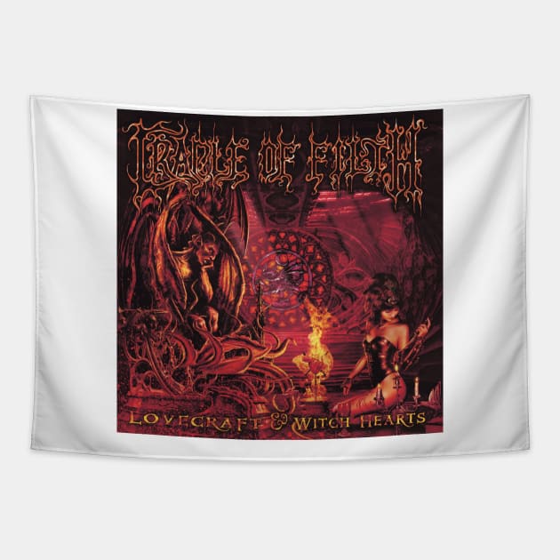 Cradle Of Filth Lovecraft Witch Hearts Album Cover Tapestry by Visionary Canvas