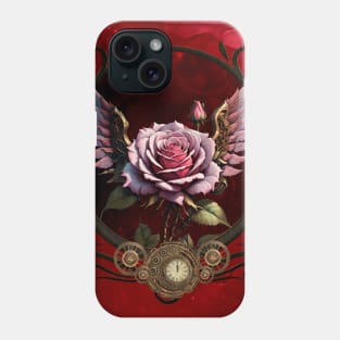 Wonderful steampunk rose with wings. Phone Case