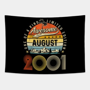 Awesome Since August 2001 Vintage 22nd Birthday Tapestry