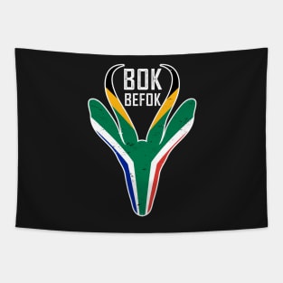 Bokbefok Springbok Face South Africa Flag Tapestry