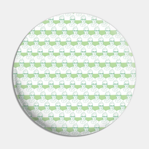 Ruth Bader Ginsburg Pattern in Green Pin by FemCards