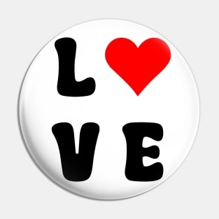 Love Red Heart Black Pin