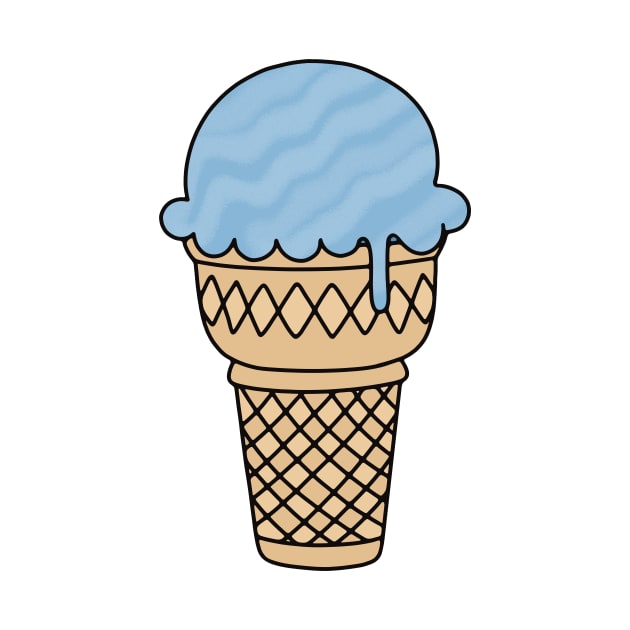 Blue Ice Cream Cone by murialbezanson