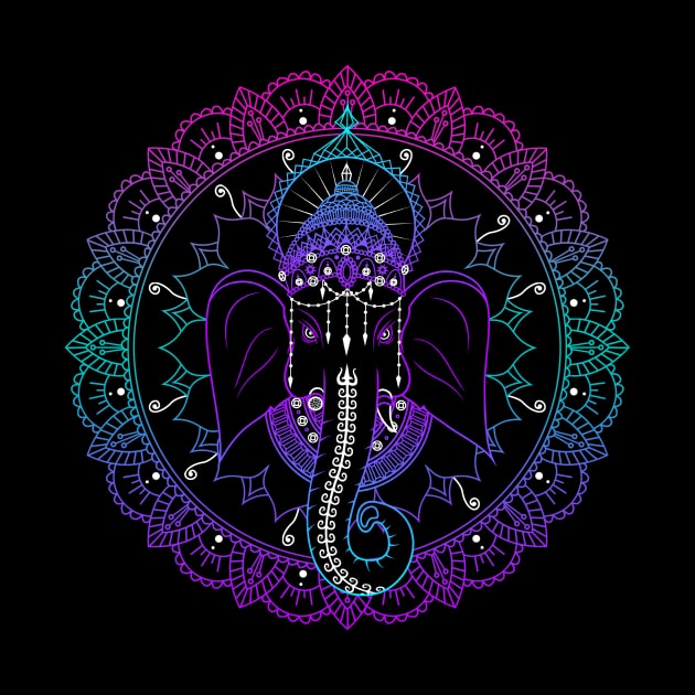 Ganesh multi color mandala by konsept_artist