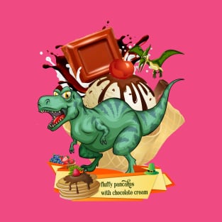 Dinosaurs in Ice Cream with Fine Chocolate T-Shirt