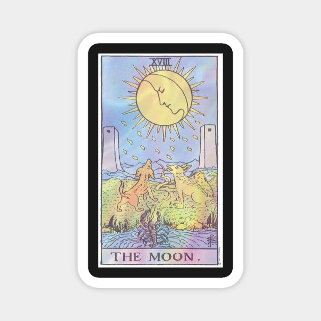 Tarot Card The Moon Holographic Magnet by Asilynn