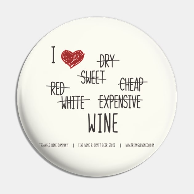 I Heart Wine Pin by trianglewineco