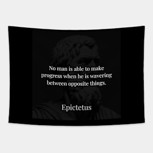 Epictetus's Insight: Progress Demands Steadfast Resolve Tapestry