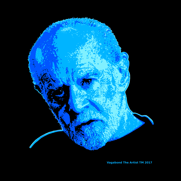 Black Tee - George Carlin Portrait by VagabondTheArtist