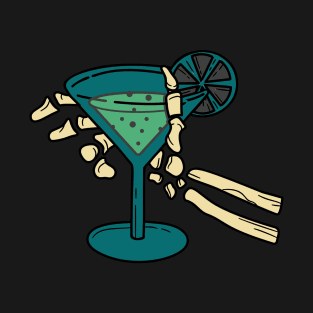 cocktail served to a skeleton hand T-Shirt