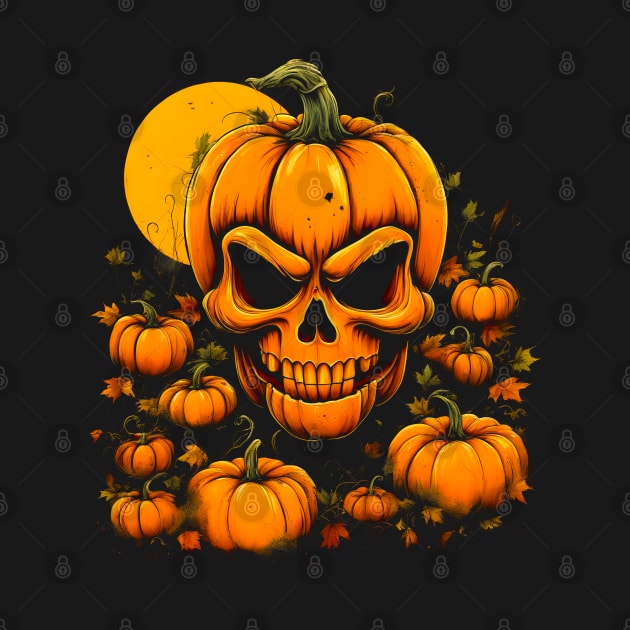 Pumpkin Skull Halloween by Ravenglow